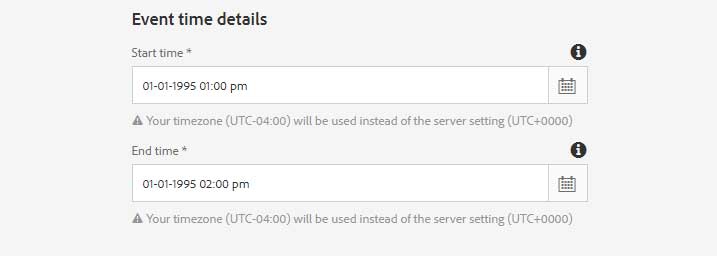 Set past date for start and end date