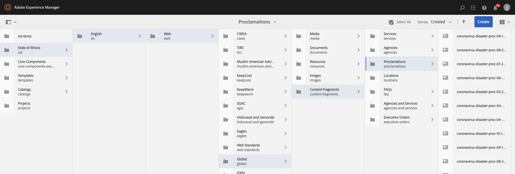 proclamation asset path in aem