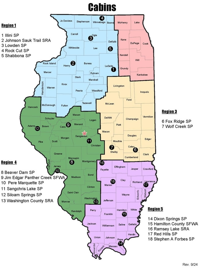 Rent a camp map of sites in Illinois