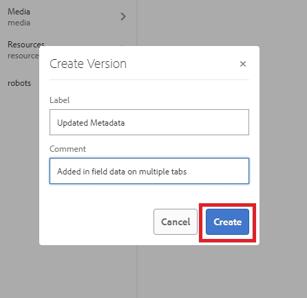 Remove Asset Create Version Label