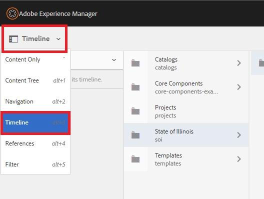 Restore Asset Timeline