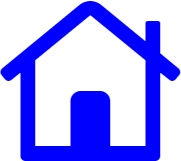 Blue house shelter icon