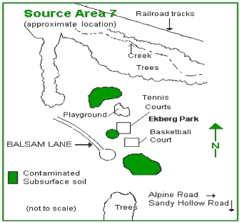 Map showing approximate location of source area 7