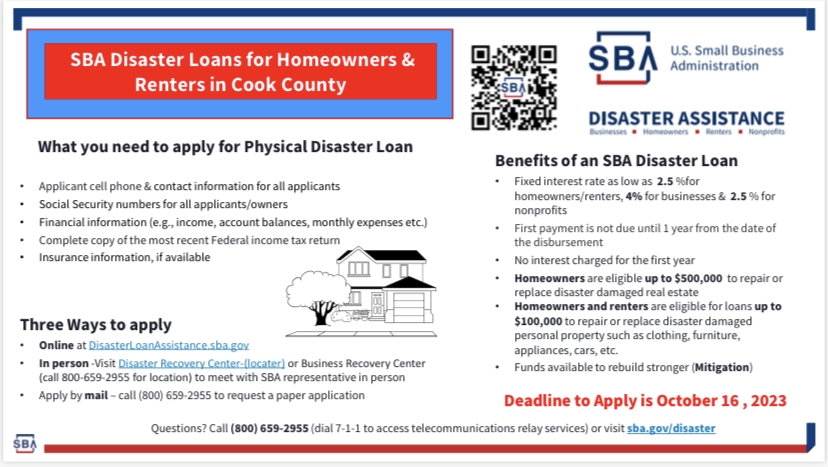 SBA Disaster Loans for Homeowners & Renters in Cook County