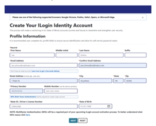 screen capture ILogin Identity Account