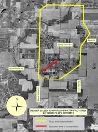 Beaver Valley Road Groundwater Study Area Map