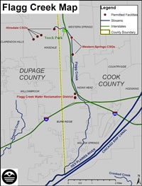 Site Location Map, Flagg Creek – Veeck Park, Hinsdale