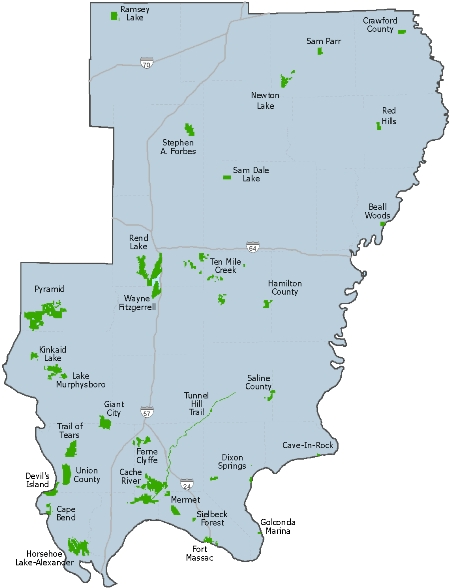 Map of Parks in Southern Illinois