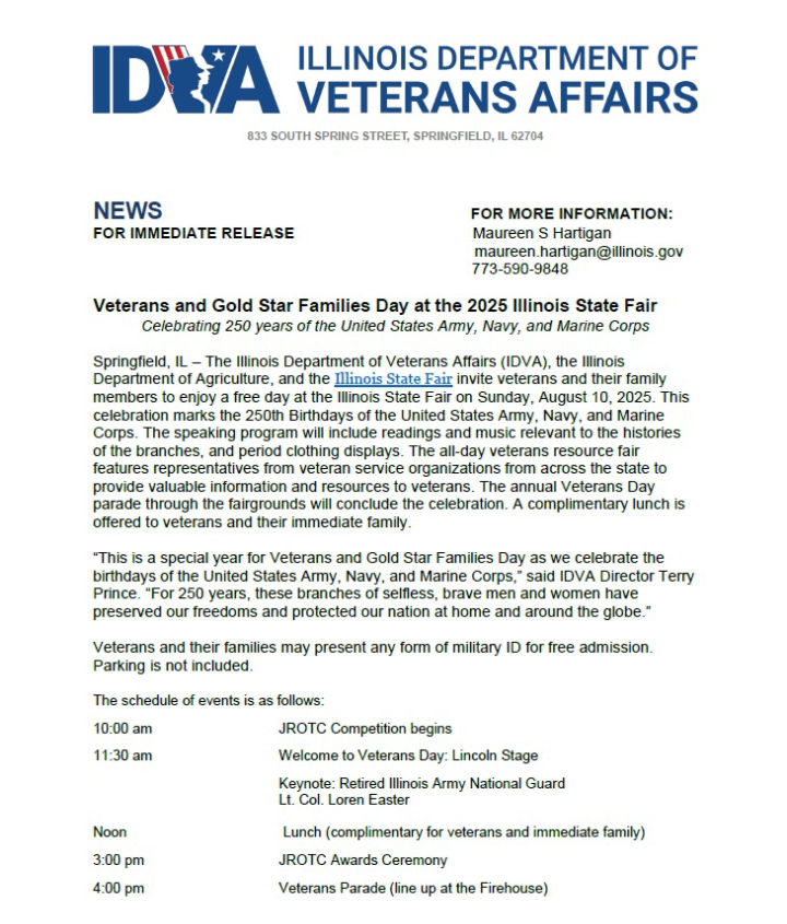 Springfield State Fair 2025 News Release