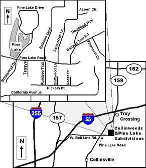 Map of Collinwoods Subdivision Investigation Site