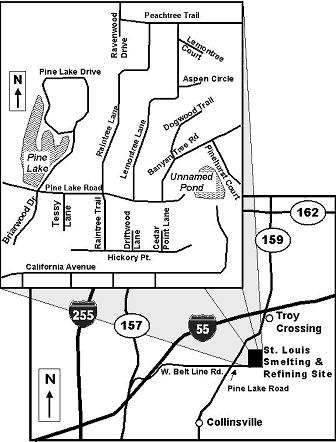 Map of St. Louis Smelting and Refining Site