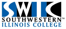 The logo for Southwestern Illinois College, with the letters SWIC encased in alternating black and blue boxes.