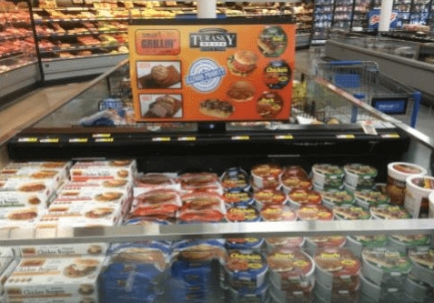 Grocery display of turasky meats