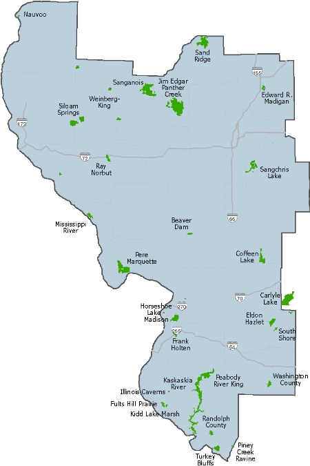 Map of Parks in West Central Illinois