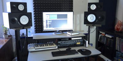 multiple studio monitors