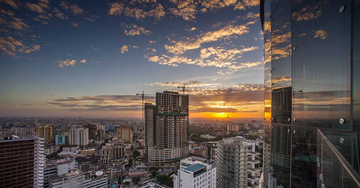 Sunset city view