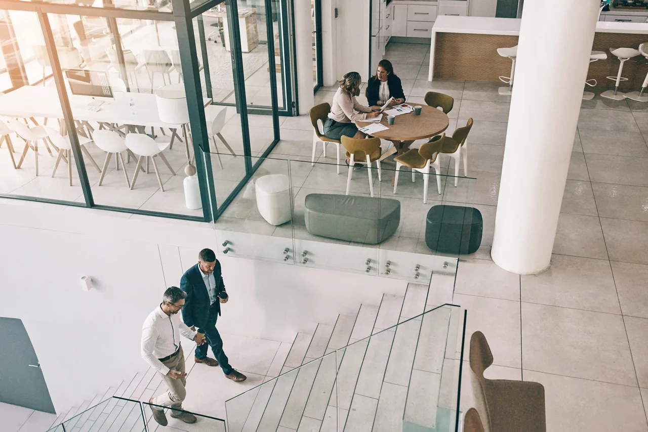 High angle shot of businesspeople in an office