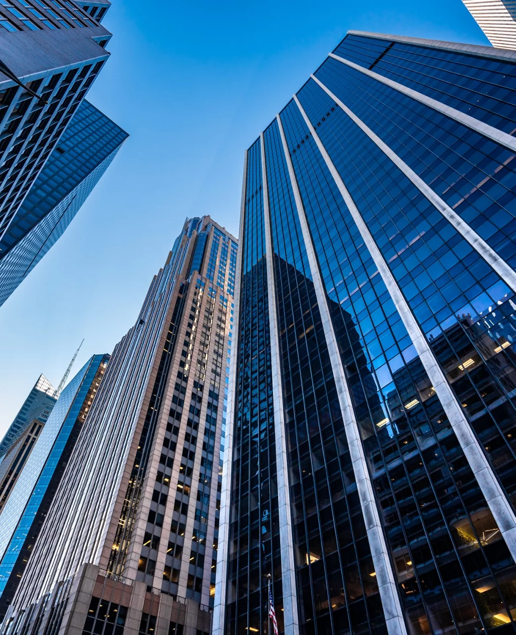 Glass office buildings