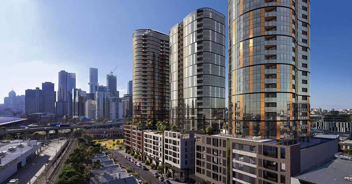 three glass skyscrapers