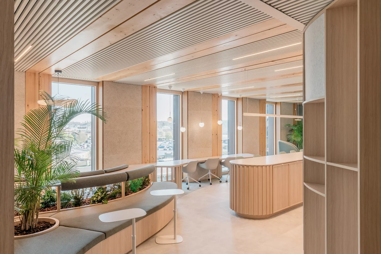 office seating with the outside view