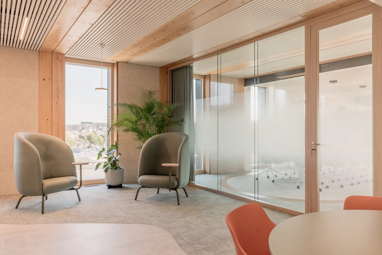 office seating with the outside view
