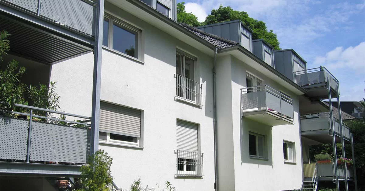 Backyard Garden view of residential apartments 