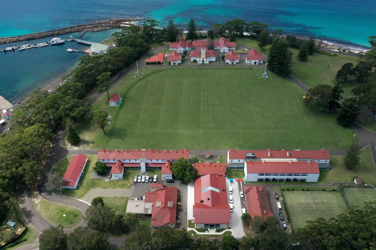 An aerial view of HMAS Creswell