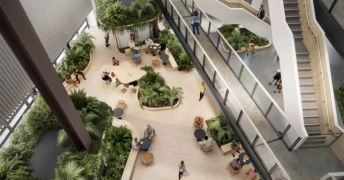 Smales Farm atrium render for AIA New Zealand