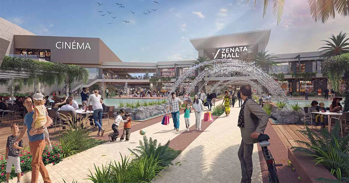 Front view of a mall