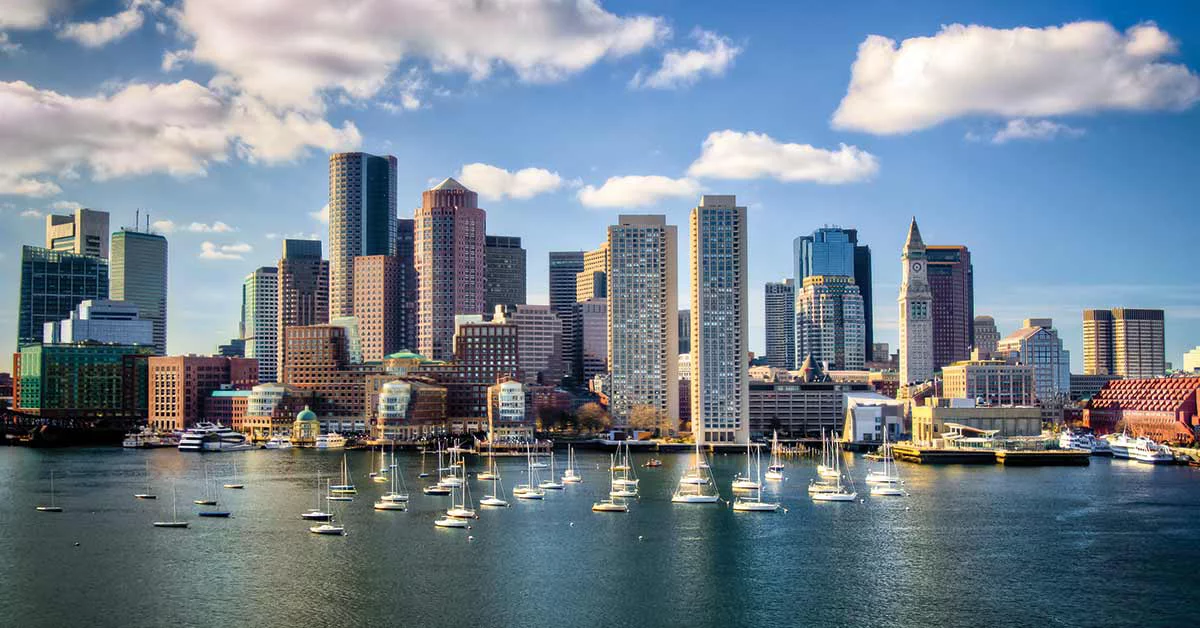 Skyline of downtown Boston, Massachusetts, from the waterfront