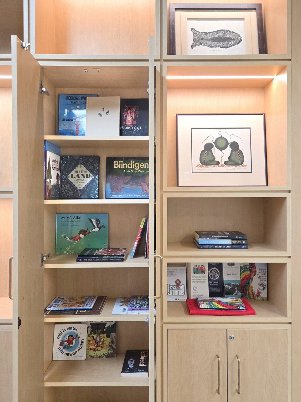 Vue des étagères dans la pièce