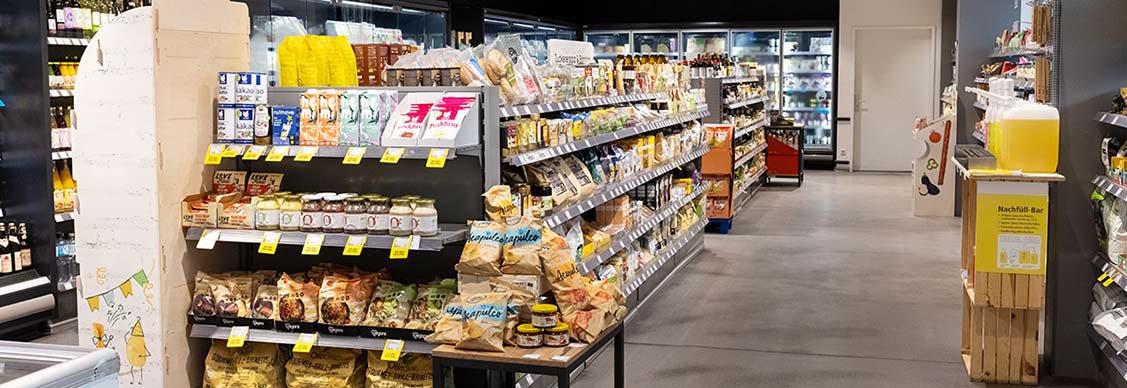 Interior of a large grocery store