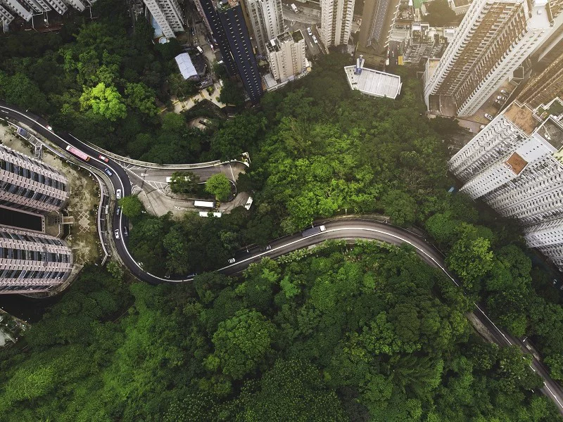 Top view city
