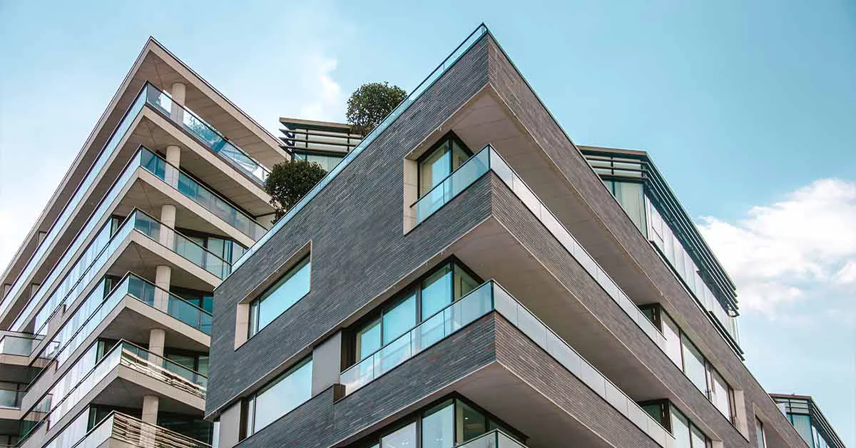 Residential area with modern apartment buildings