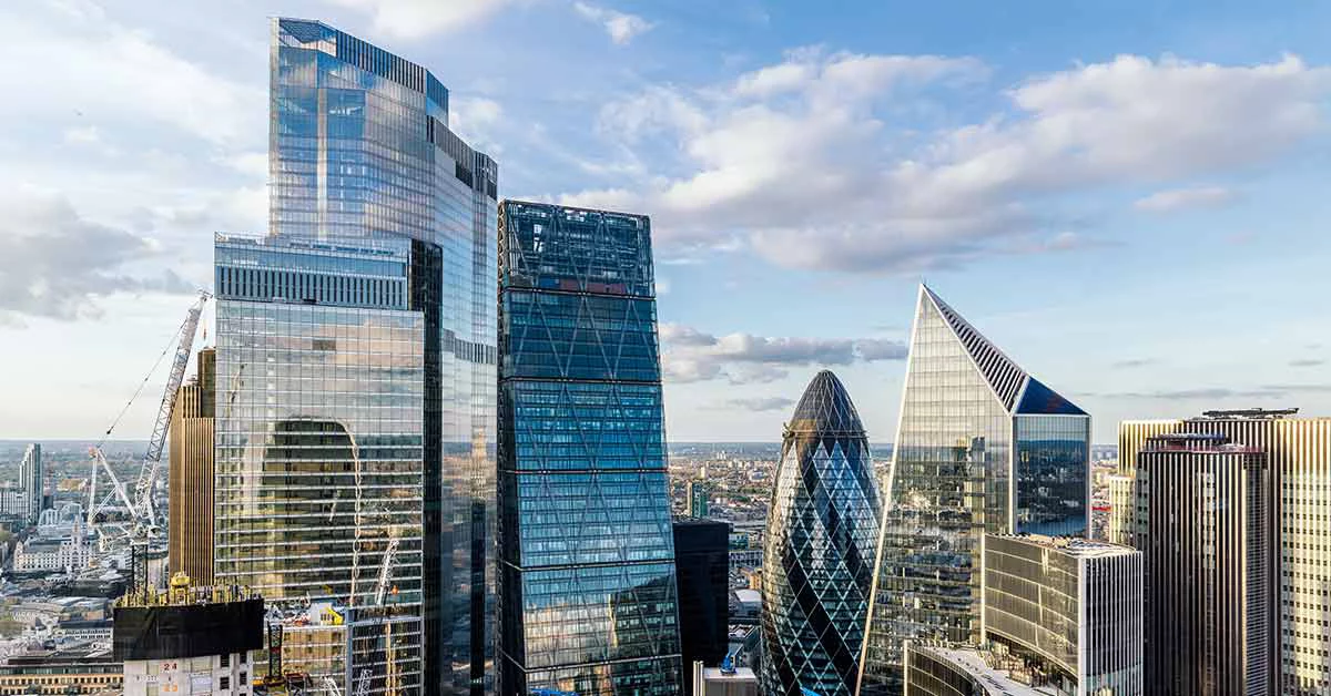 London skyline showing modern offices