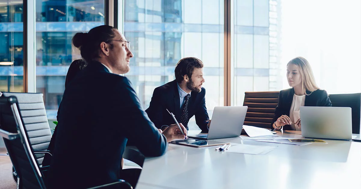Group of co-workers in a meeting