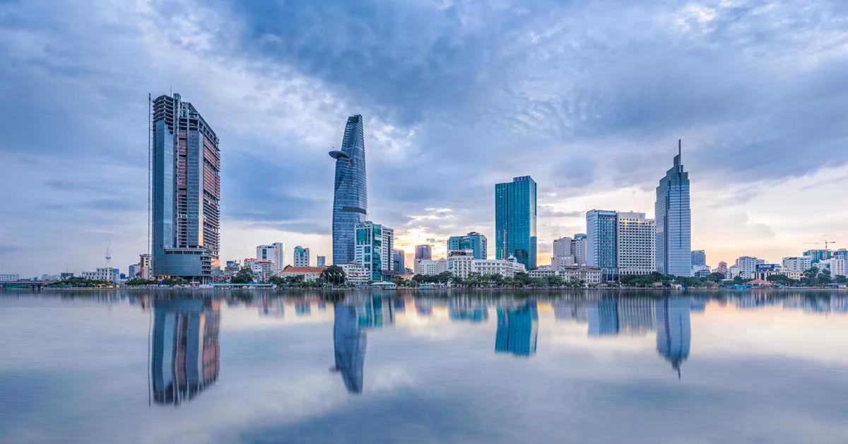 Sunset over Downtown Saigon, Ho Chi Minh city
