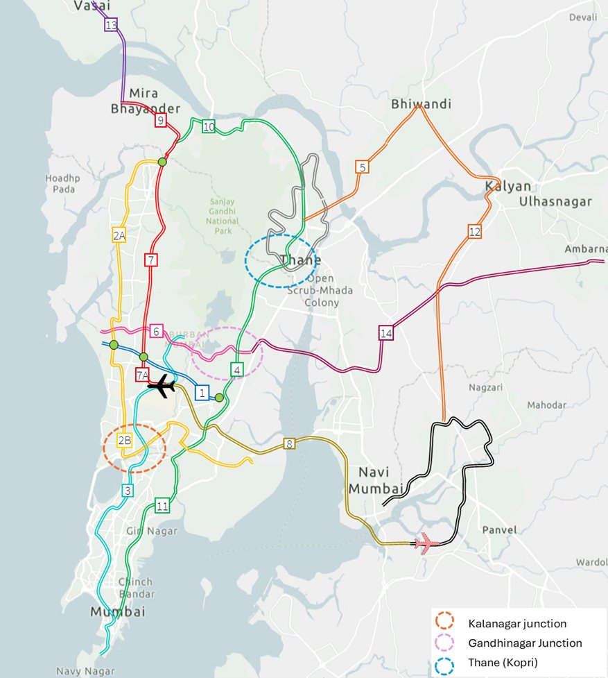 Metro lines – existing and upcoming