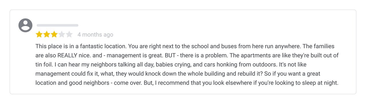 Testimonial of a customer