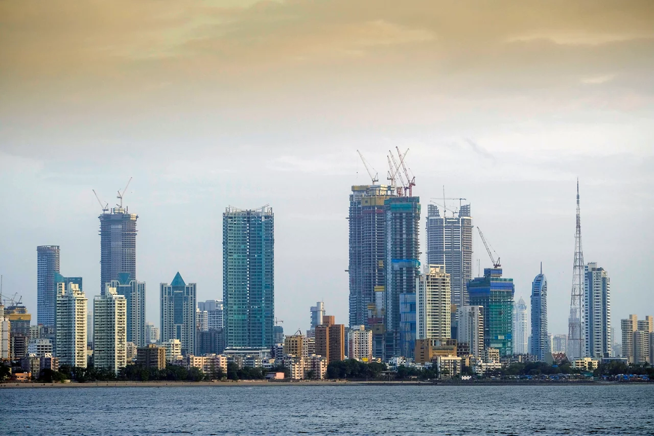 Mumbai skyline and Arabian Sea