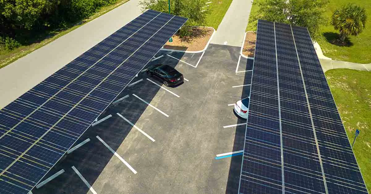 solar panel parking shed