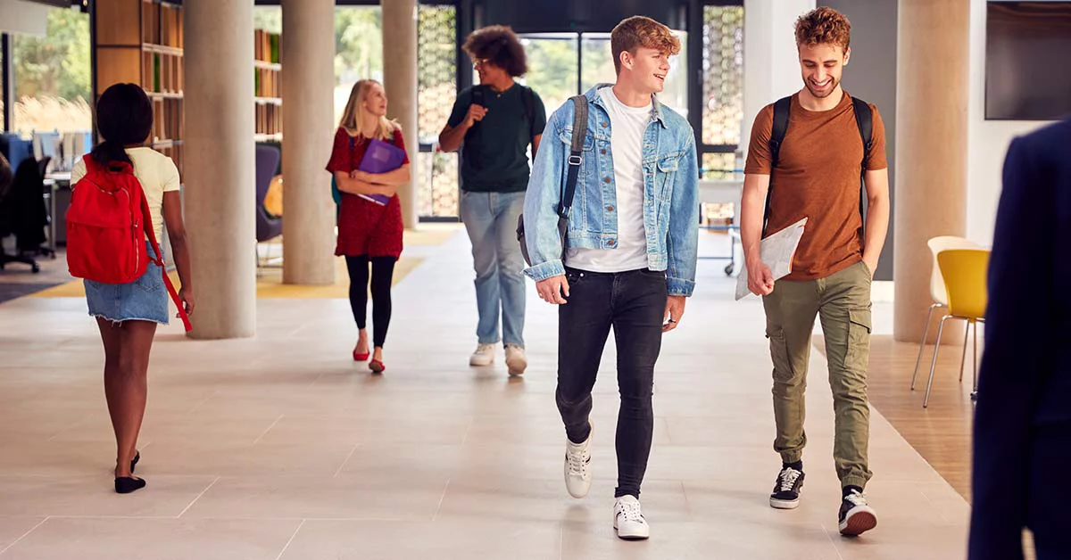 Students walking
