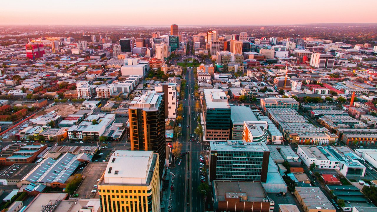 Aerial view of Adelaide, Australia