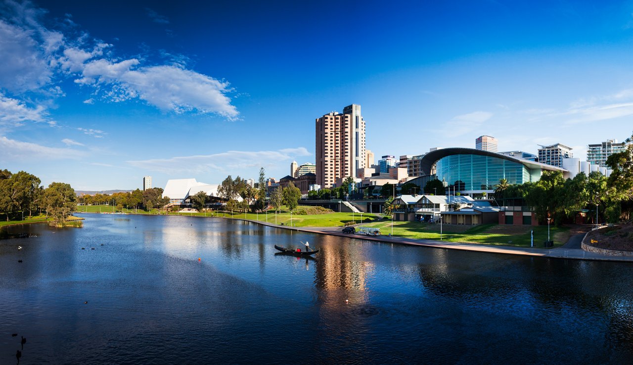 Gondola ride on the Torrens River Adelaide, South Australia