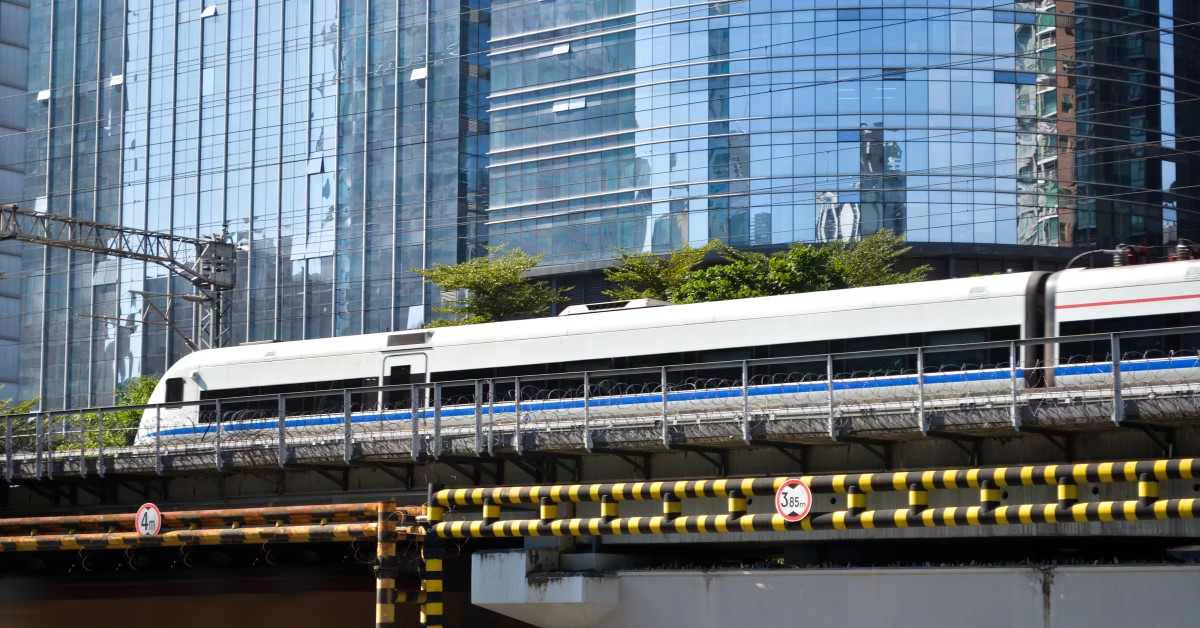 Train over the bridge