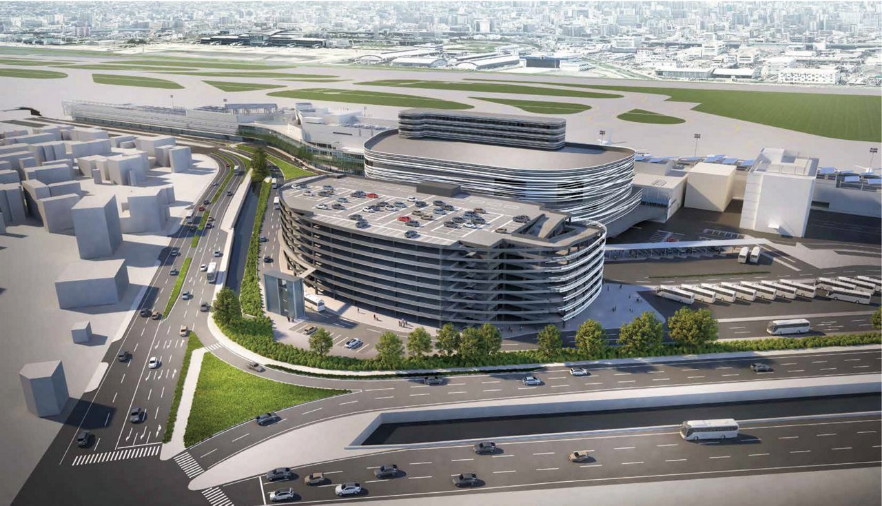 福岡空港 国内線地区における複合施設再開発計画のイメージ画像