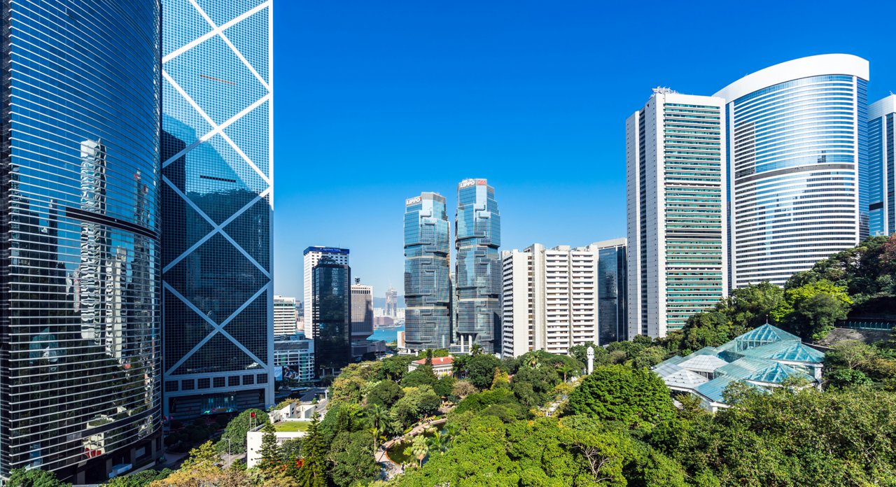Aerial view of Hong Kong Park
