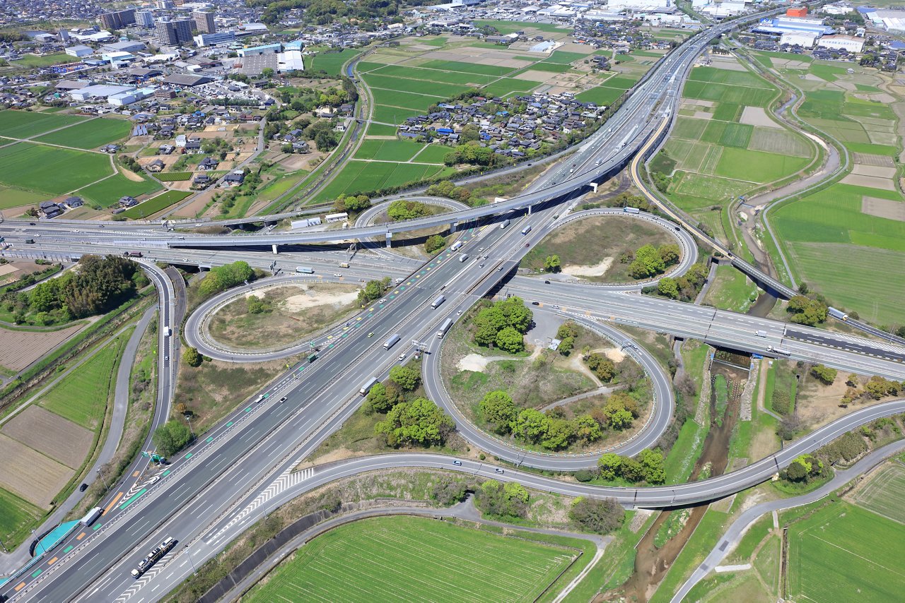 上空から俯瞰した鳥栖IC周辺エリア
