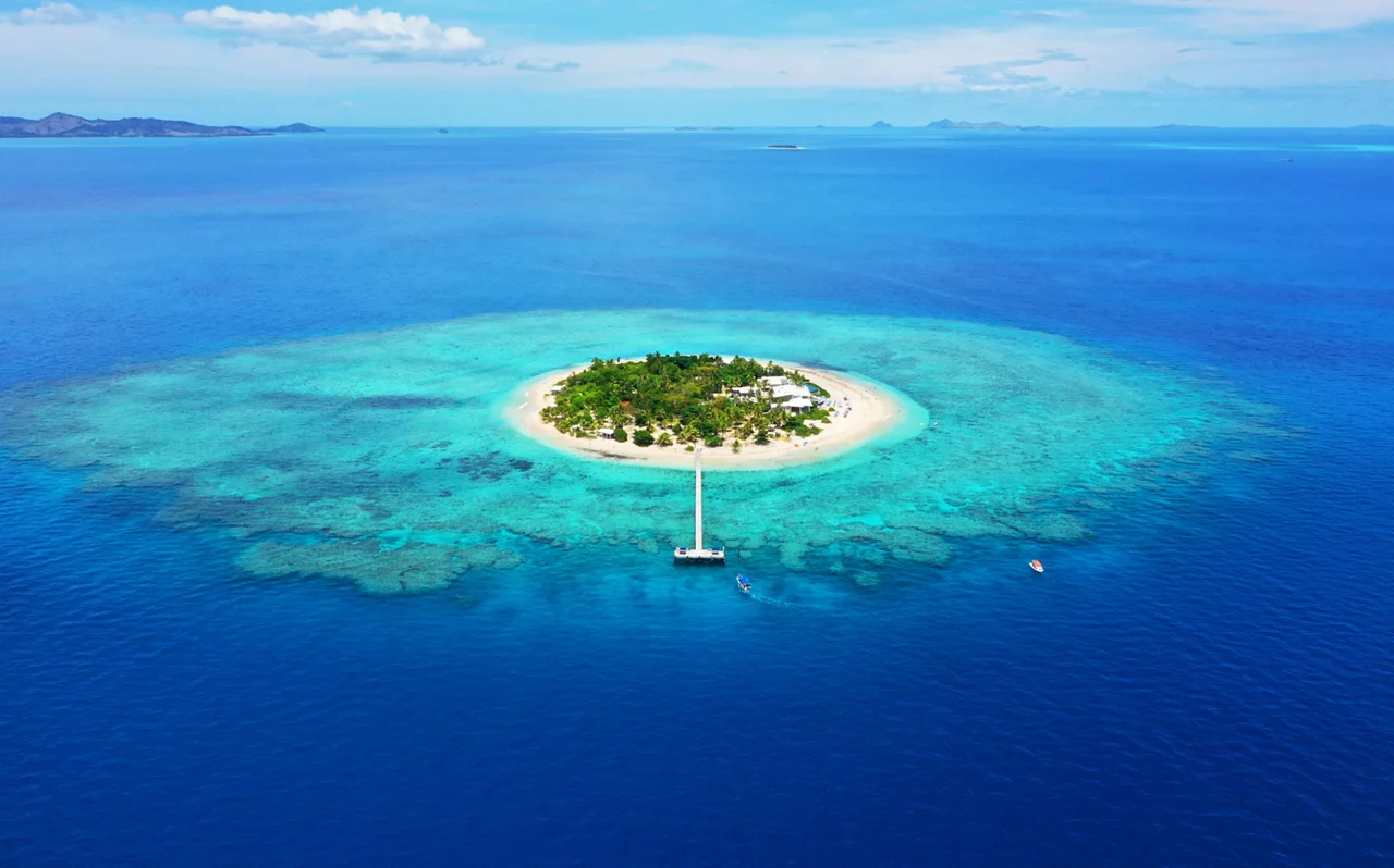 A small island in the middle of the ocean
