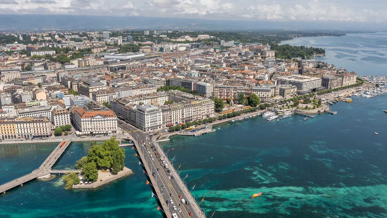 Aerial view of Geneva